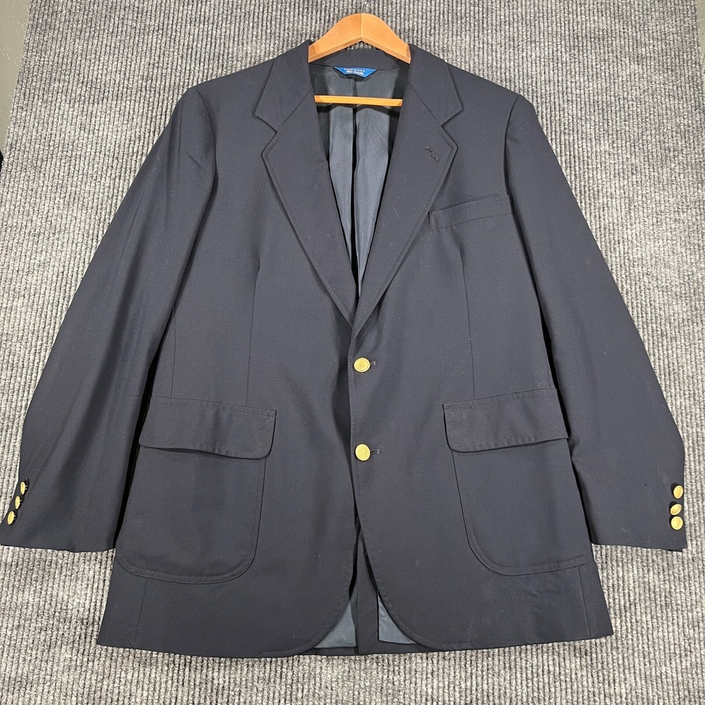Pendleton Wool Blazer Mens 42 Long Navy‎ Blue 2 Gold Button USA Made